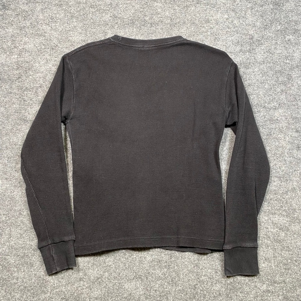Sun‎ Tees Mens Germany Graphic Waffle Knit Thermal Long Sleeve Shirt Black M - Picture 2 of 6